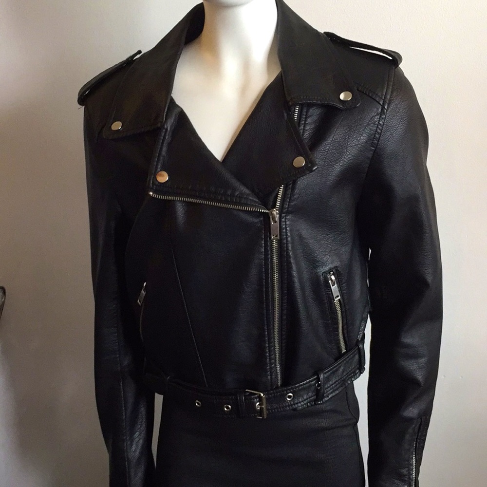 Romeo and Juliet vegan leather biker jacket